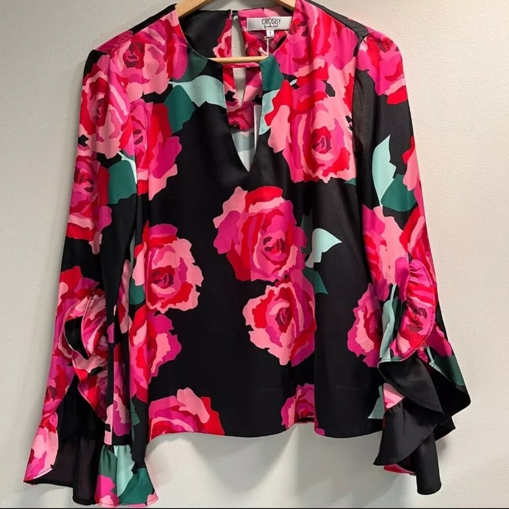 Crosby Mollie Burch Top Blouse floral